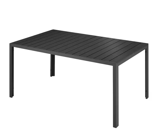 Table De Jardin Bianca 150 X 90 Cm Pieds Réglables En Hauteur - Noir/noir