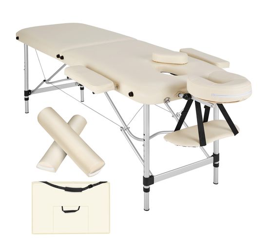 Table De Massage 2 Zones Avec Rouleaux De Massage - Beige