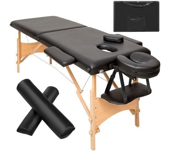 Ensemble De Table De Massage Freddi Avec Rouleaux De Massage - Noir