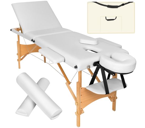 Ensemble De Table De Massage Daniel Avec Rouleaux De Massage - Blanc