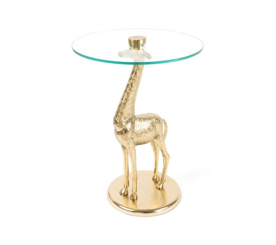 Table D'appoint Design "animality Girafe" 58cm Or