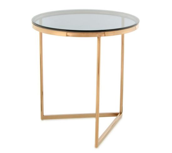 Table D'appoint Design "wynona" 55cm Gris et Or Rose
