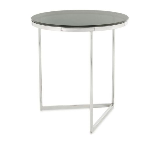 Table D'appoint Design "wynona" 55cm Noir et Argent