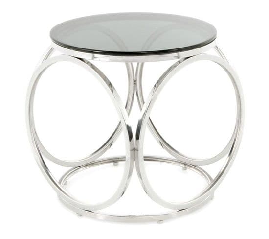 Table D'appoint Design "whitney" 42cm Noir et Argent
