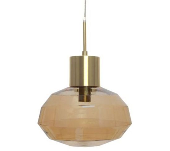 Lampe Suspension Design "vince" 32cm Ambre