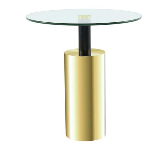 Table D'appoint Design "rosanna" 50cm Transparent et Or