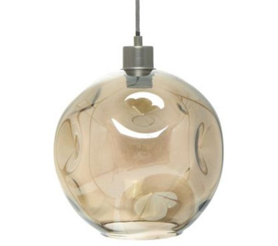 Lampe Suspension Design "natalie" 32cm Transparent et Gris