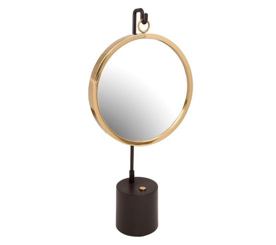 Miroir à Poser Rond "eleganca" 65cm Noir et Or