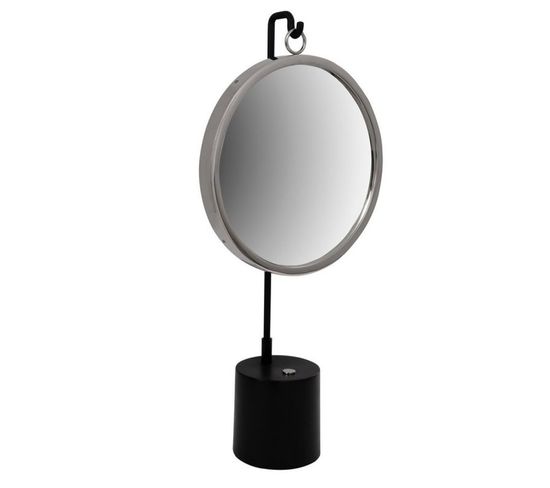 Miroir à Poser Rond "eleganca" 65cm Noir et Argent