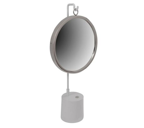 Miroir à Poser Rond "eleganca" 65cm Blanc et Argent