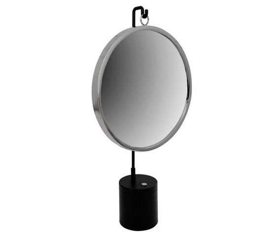 Miroir à Poser Rond "eleganca" 75cm Noir et Argent