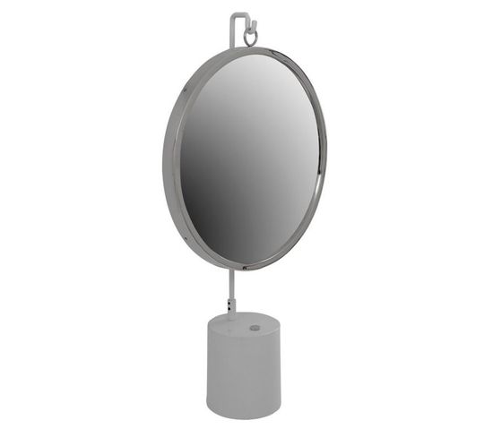 Miroir à Poser Rond "eleganca" 75cm Blanc et Argent