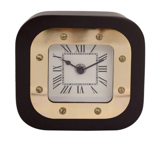 Horloge à Poser "vouman" 14cm Or et Noir