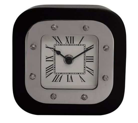 Horloge à Poser "vouman" 17cm Argent et Noir