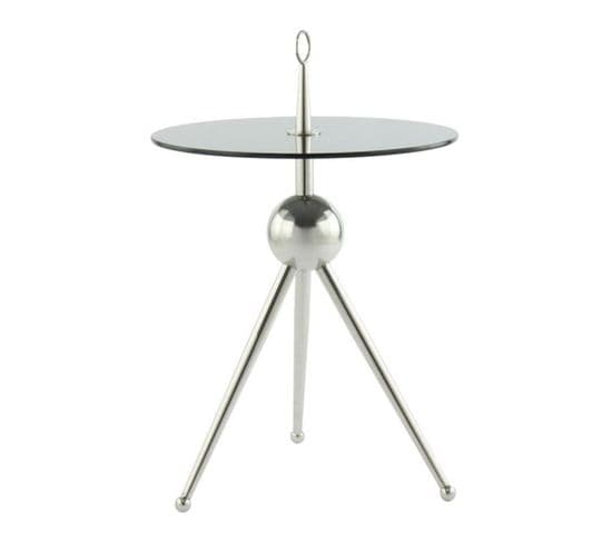 Table D'appoint Design "rodriga" 53cm Argent et Gris