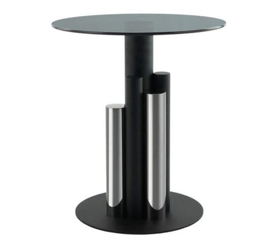 Table D'appoint Design "paula" 50cm Argent et Gris