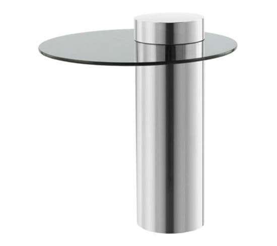 Table D'appoint Design "ontario" 50cm Argent Et Gris