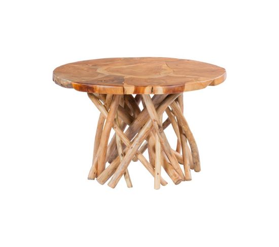 Table D'appoint Ronde "radix" 60cm Naturel Brillant