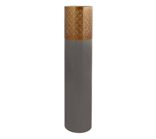 Vase Rond Design "decoa" 121cm Gris et Or