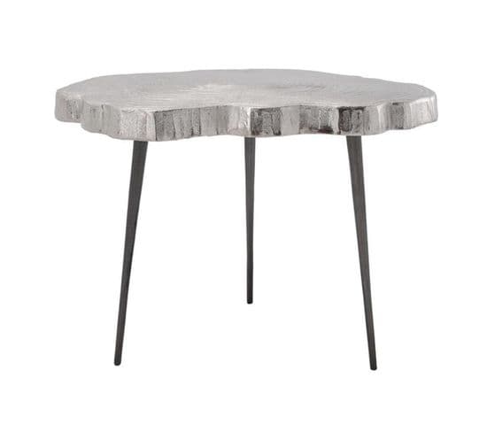 Table D'appoint Design "wood Art" 65cm Argent
