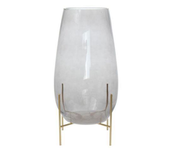 Vase Design En Verre "saigon" 48cm Gris