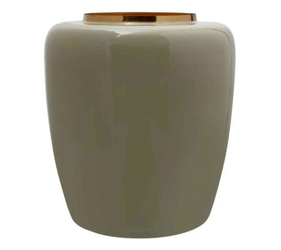 Vase Design En Métal "artisse" 36cm Menthe et Or