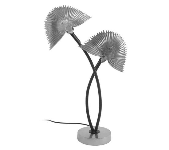 Lampe À Poser 2 Têtes Design "sue" 60cm Argent