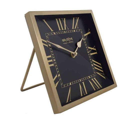 Horloge à Poser Vintage "era" 21cm Noir et Or