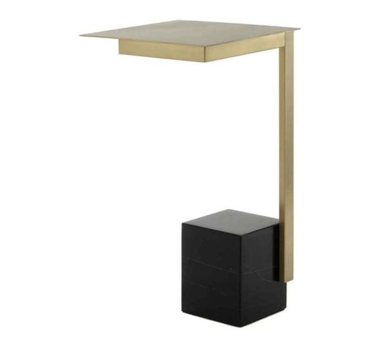 Table D'appoint Design "rocio" 56cm Noir et Or