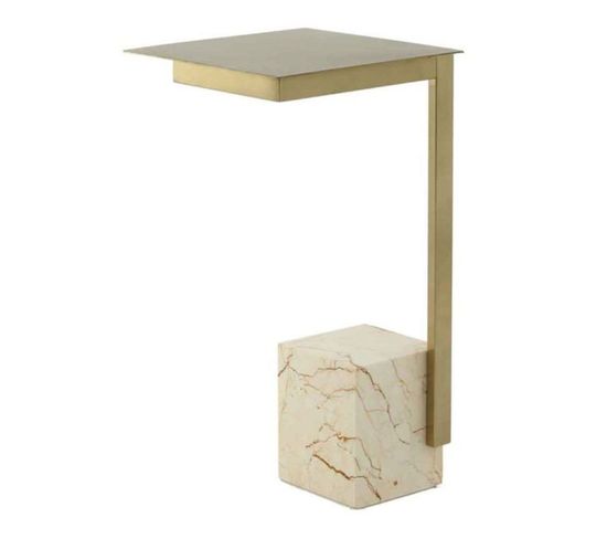 Table D'appoint Design "rocio" 56cm Blanc et Or