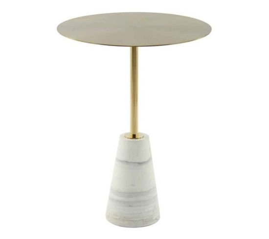 Table D'appoint Design "rocio" 53cm Blanc et Or
