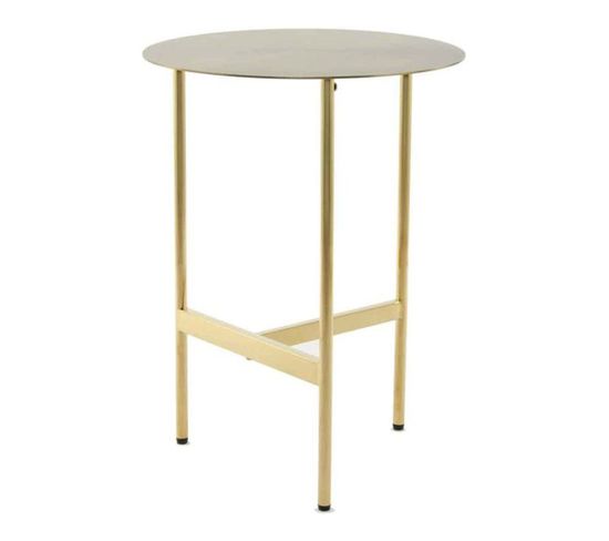 Table D'appoint Ronde Design "pema" 54cm Or