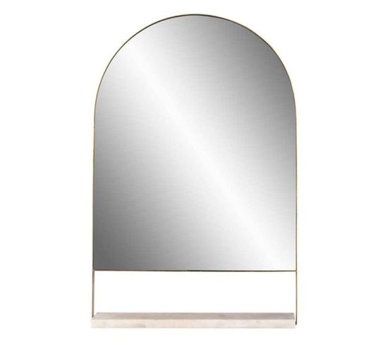 Miroir Mural et Étagère Design "doha" 69cm Blanc