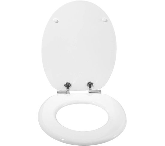 Abattant De Toilette En Mdf Softclose.couvercle De Wc Charnière Inoxydable.37.8x43.8cm Blanc