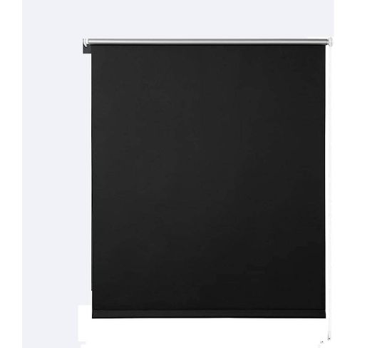 1x Store Enrouleur Occultant. Isolant Thermique Avec Revêtement Sans Perçage. 50x160 cm Noir.
