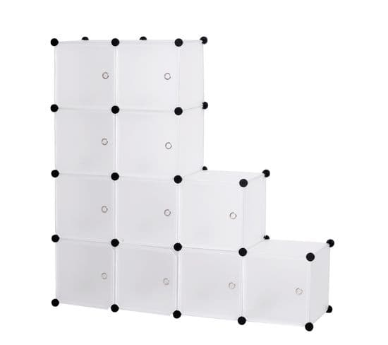 Armoire.penderie Pour Le Stockage Vêtements/livres.étagère De Rangement Diy.11 Cubes.blanc