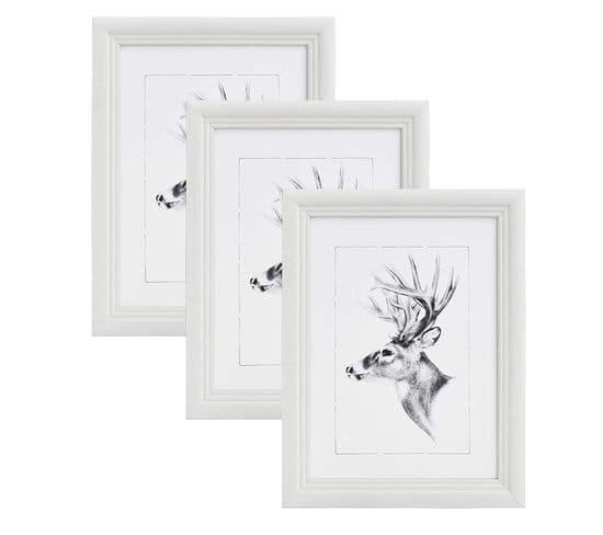 Set De 3 Cadre Photo. Blanc. 30x45cm.artos Style En Bois Et Verre.cadre Décoration Pour La Maison.
