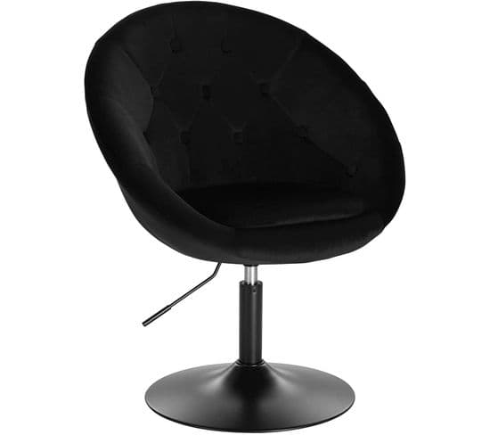 Tabouret De Bar-fauteuil De Bar En Velours Réglable-chaise De Loisir Rotatif-hauteur Réglable-noir