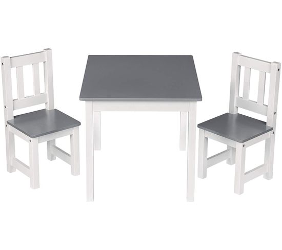 Combinaison De Table+chaises En Bois Enfants.1xtable D'enfant + 2 Chaises Enfants D'âge Préscolaire