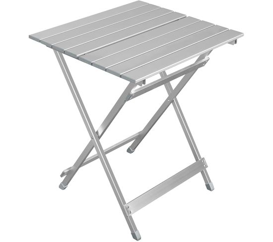 Table De Camping En Aluminium.table Pliable. 50.5x47x59.5cm. Argent