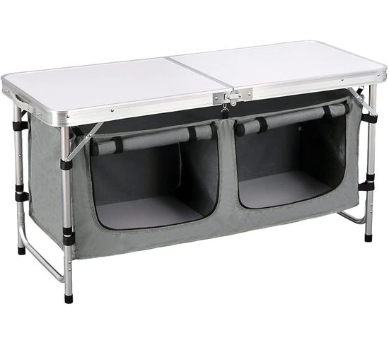 Table De Pique-nique Pliante.table En Aluminium.cuisine De Camping.120x47x62/69.5cm