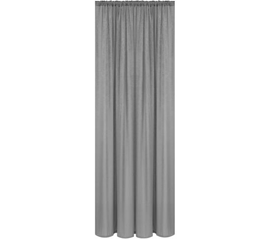 1 Pièce Rideau Voilage En Polyester Avec Ruban Fronceur.semi-transparent.gris Foncé 135x225cm(lxh)
