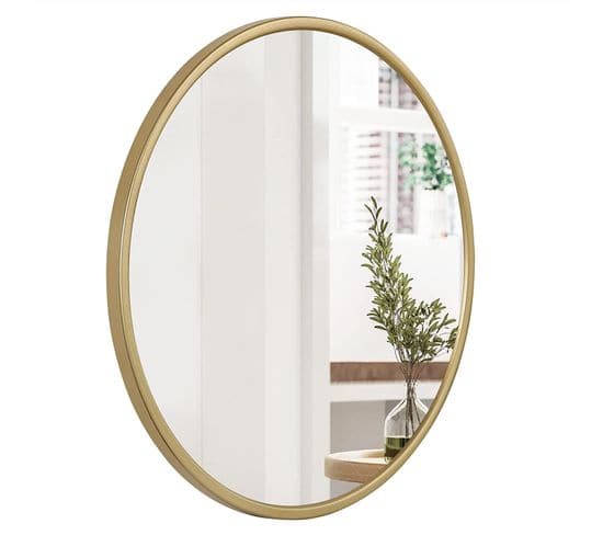 Miroir Rond Mural.cadre En Métal.miroir Décoratif Pour Salle De Bain/chambre/salon/couloir.60x60cm