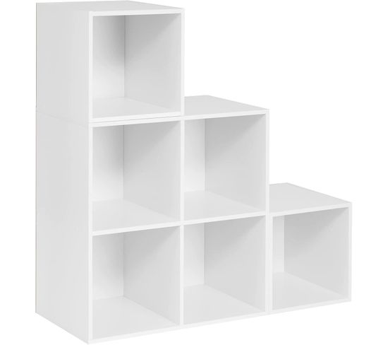 Bibliothèque-étagère De Rangement-meuble De Rangement En Bois D’ingénierie.90x30x90 cm.blanc