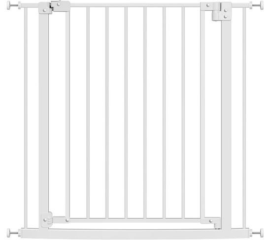 Barrière De Sécurité,porte Et Barrière D'escalier,pour Passage De 75-87cm De Largeur,en Métal,blanc