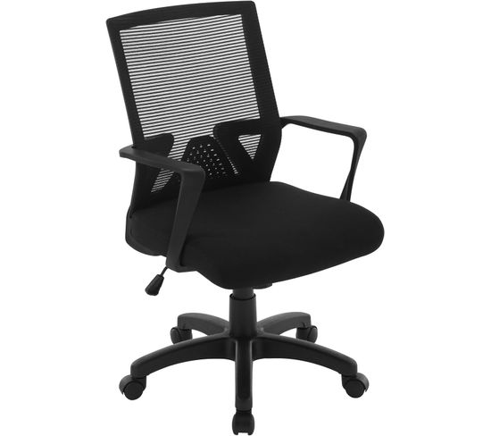 Chaise De Bureau Avec Accoudoir En Maille,chaise D'ordinateur Pivotantestructure En Métal+nylon noir