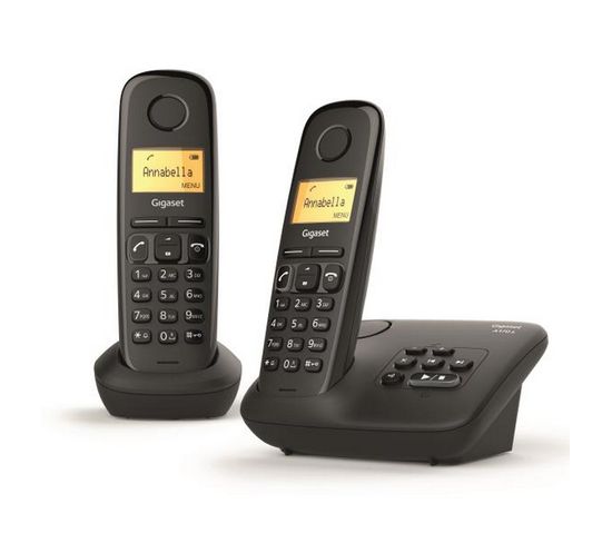 Téléphone Sans Fil Duo Dect Noir Avec Répondeur - Al170a Duo Noir