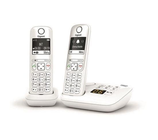 Téléphone Sans Fil Duo Dect Blanc Avec Répondeur - As690aduow
