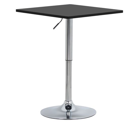 Table De Bar En Mdf Avec Pied. Table Carrée. Hauteur Réglable. 60 X 60 cm. Noir