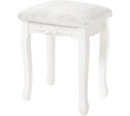 Tabouret De Coiffeuse.chaise De Maquillage.blanc Crème. 37x30x50 cm.